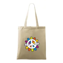 Peace symbol s kreslenou kvetinou