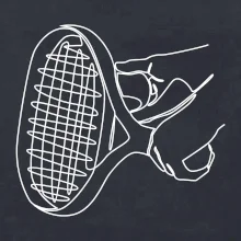 Tenisová raketa jedným ťahom Tenisová raketa jedným ťahom