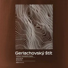 Gerlachovský štít - vrstevnice v obdĺžniku