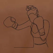 Žena boxerka jedným ťahom