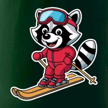 Mýval na lyžiach - kreslený