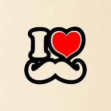 i love mustache - obrys