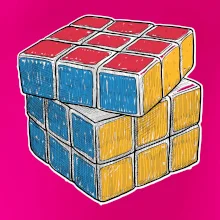 Rubikova kocka kreslená
