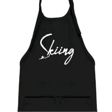 Skiing nápis lyžiar