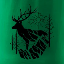 Jeleň v lese krivky