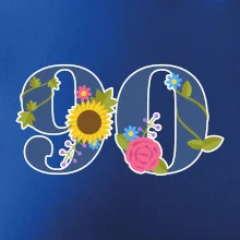 Kvetinové číslo kreslené - 90