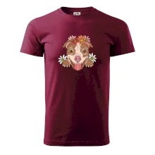 Americký stafordšírsky teriér hlava s kvetinami