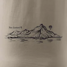 Nový Zéland nápis a hory Aoraki - Mount Cook