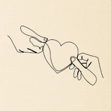 Dve ruky a srdce jedným ťahom