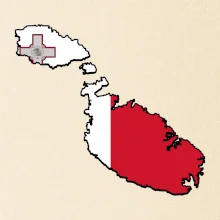 Mapa Malta s vlajkou