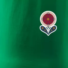 Folklór na prsníku kvetina guľatá