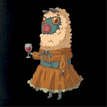 Alpaka s vínom žena Alpaka s vínom žena