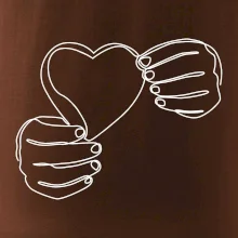 Ruka držiaca srdce jedným ťahom