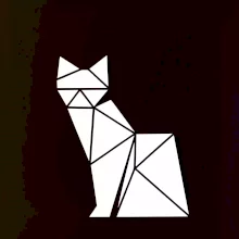 Origami mačka z boku