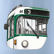 Detail čela T3R SLF tečkovaná perokresba