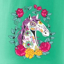 Kôň farebný s kvetinami