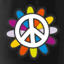 Peace symbol s kreslenou kvetinou