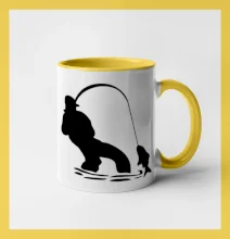 Rybár ťahajúce rybu