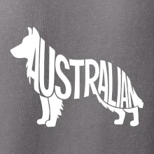 Austrálsky Ovčiak - nápis v tele