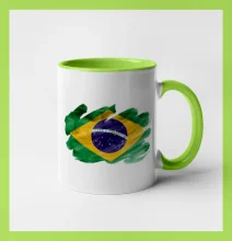 Brazília vlajka vodovej farby