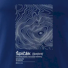 Špičák - vrstevnice v obdĺžniku