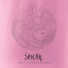 Špičák - vrstevnice v kruhu