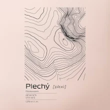 Plechý - vrstevnice v obdĺžniku