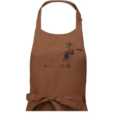 Kreslený rybár na pni