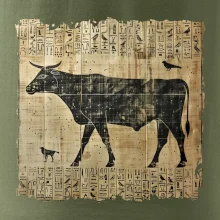 Egyptské hieroglyfy krava