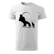 Rybár ťahajúce rybu