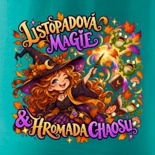 Listopadová čarodějka kouzlí podzimní žáby