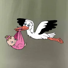 Bocian a bábätko - dievča (Hana-creative)