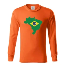 Brazília vlajka v mape Brazília vlajka v mape