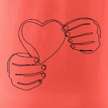 Ruka držiaca srdce jedným ťahom