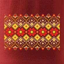 Ukrajinský vzor - Červené kvety