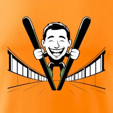 Vysmiatý kreslený skokan