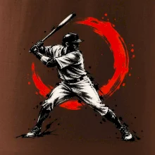 Baseballový pálkař japonská tušová malba