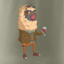 Alpaka s vínom muž