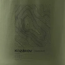 Kozákov - vrstevnice v obdĺžniku