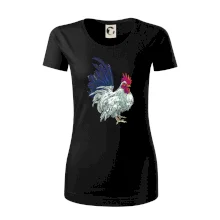 Kohút kreslený biely