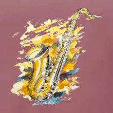 Saxofón maľovaný