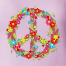 Peace symbol červené kvety