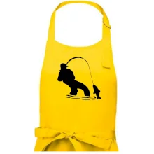 Rybár ťahajúce rybu