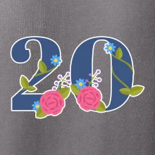 Kvetinové číslo kreslené - 20