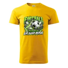 Futbalová lopta a štadión eat sleep repeat