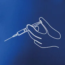 Ruka a injekcia jedným ťahom