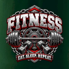 Fitness činka a závažia eat sleep repeat