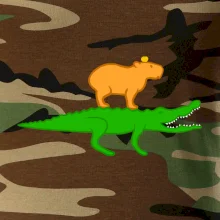 Kapybara na krokodílovi