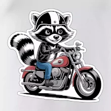 Mýval na motorke kreslený