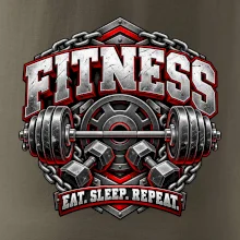 Fitness činka a závažia eat sleep repeat